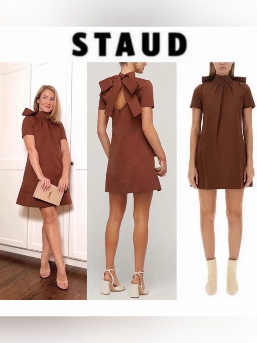 STAUD Mini Ilana Dress in
Clove sz M